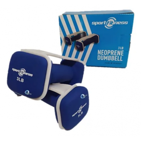 Pesas-mancuernas Encauchada De 3 Lb Sporfitness-*2unidades
