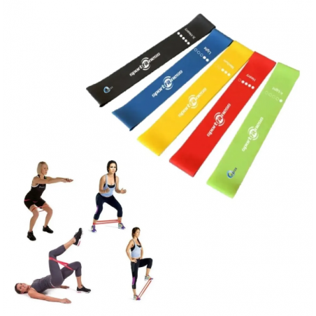 Bandas Elásticas Planas Set *5 Bandas Cerradas Terapia Ejercicio